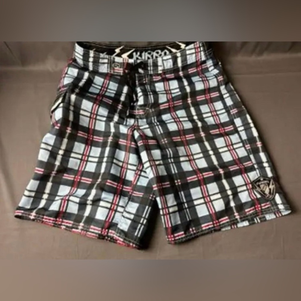 Kirra Men's Swim Trunks Blue Plaid